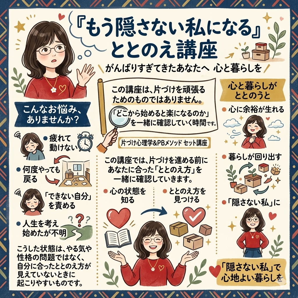 もう隠さない私になるととのえ講座